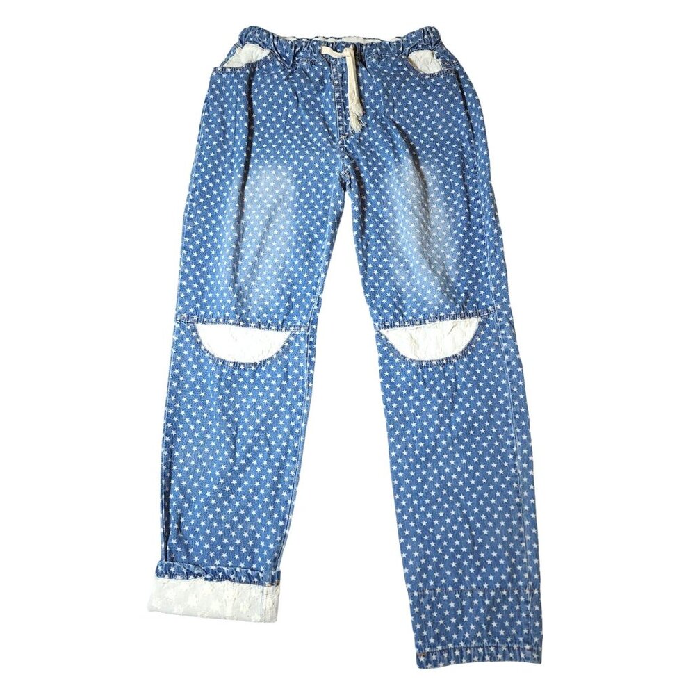 Women's Denimland Jeans Stars Drawstring Pull on Pants Denim Medium July Fourth